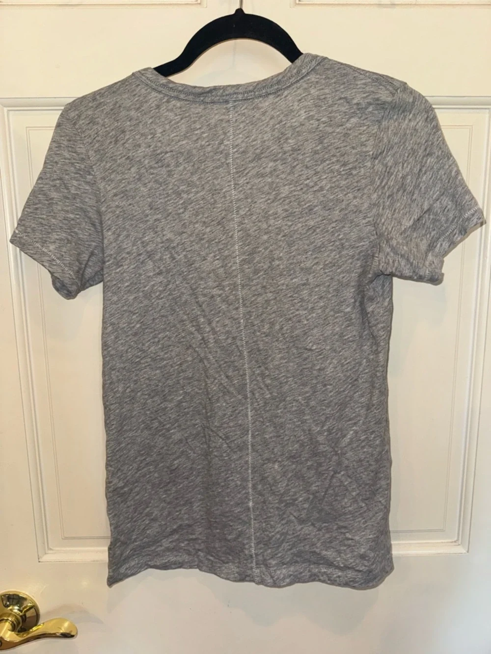 rag & bone Slub V-Neck Short Sleeve Tee in Heather Gray